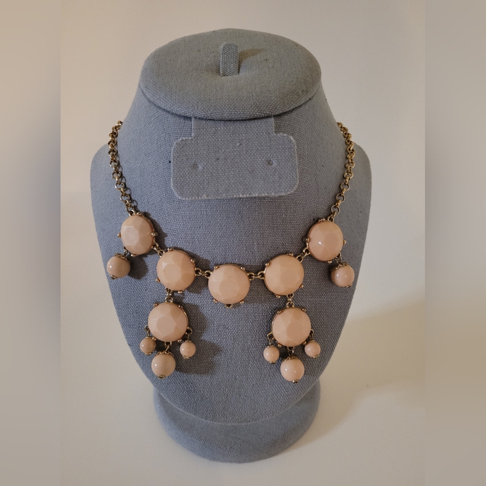 Vintage ETC! Statement Gold Tone Peach Pink Creme Tone Bubbles
